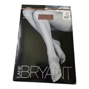 Lane Bryant Control Top Invisible Reinforce Toe Pantyhose Womens Size F Beige